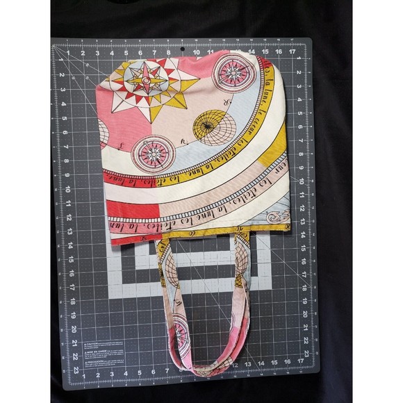 Tory Burch Bag Printed Canvas Tote EUC Summer Pool Picnic Beach All Over Print - Picture 12 of 12